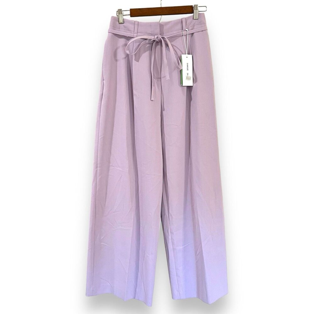 NWT Samsoe Samsoe Haven Pants S Mauve Shadow Purple Scandi Wide Leg Pleated - Picture 2 of 11